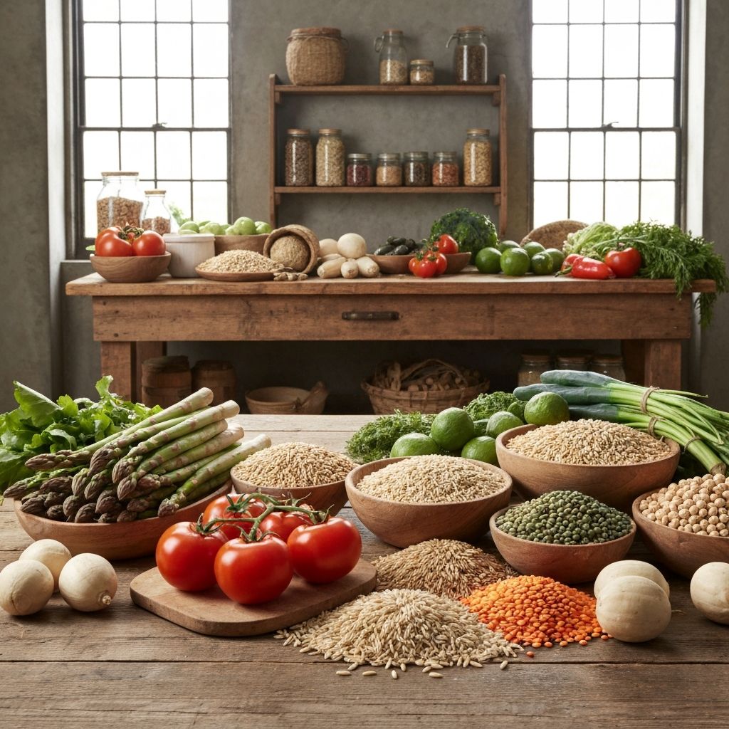 Whole foods at different processing levels